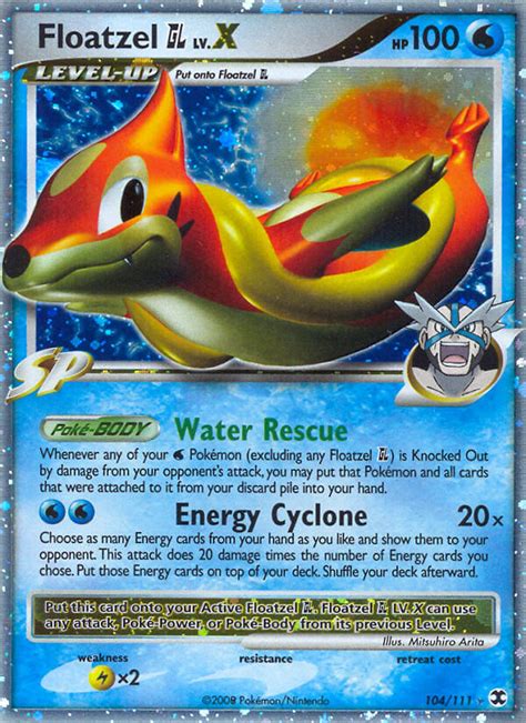 Pokémon TCG Floatzel [GL] LV.X Rising Rivals 104/111 Holo 